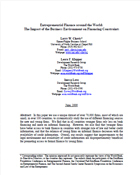 Entrepreneurial Finance around the World: The Impact of the Business Environment on Financing Constraint