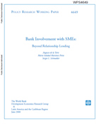 Bank involvement with SMEs: Beyond relationship lending