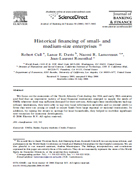 Historical financing of SMEs