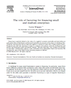 The role of factoring for financing SMEs