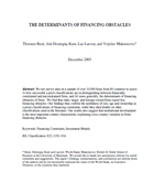 The Determinants of Financing Obstacles