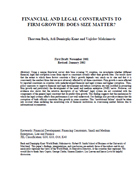 Financial and Legal Constraints to Firm Growth: Does Size Matter?