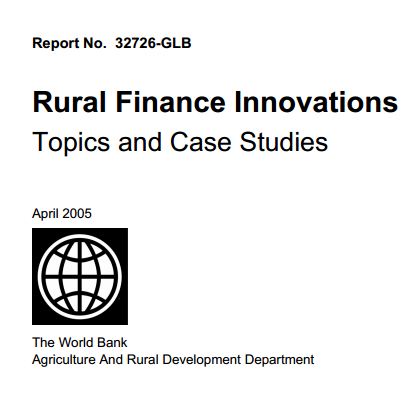 Rural finance Innovations Topics and Case Studies