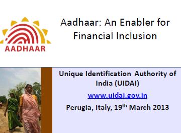 Citizen identification systems and linkages with payment systems – Unique ID Authority of India