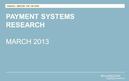 Payment systems research - Bill & Melinda Gates Foundation