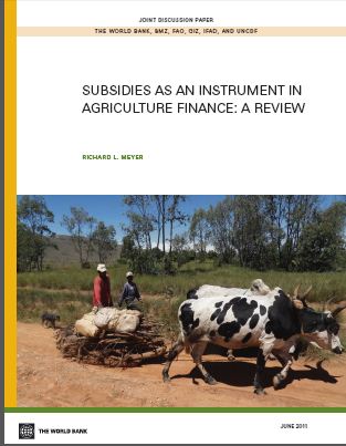 Subsidies as an Instrument in agriculture finance: a review