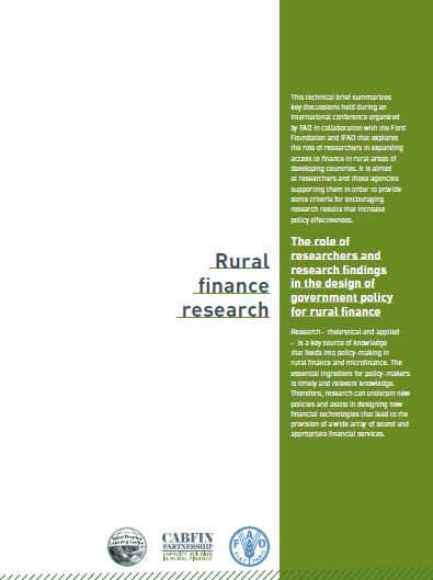Rural finance research - Technical Note