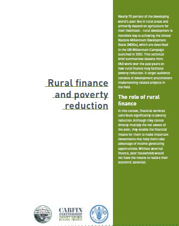 Rural finance and poverty reduction