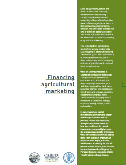 Financing agricultural marketing