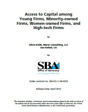 Access to Capital among Young Firms, Minority-owned Firms, Women-owned Firms, and High-tech Firms