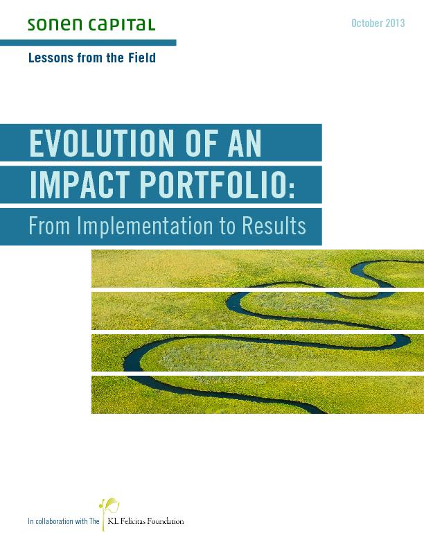 Evolution of an Impact Portfolio: From Implementation to Results 