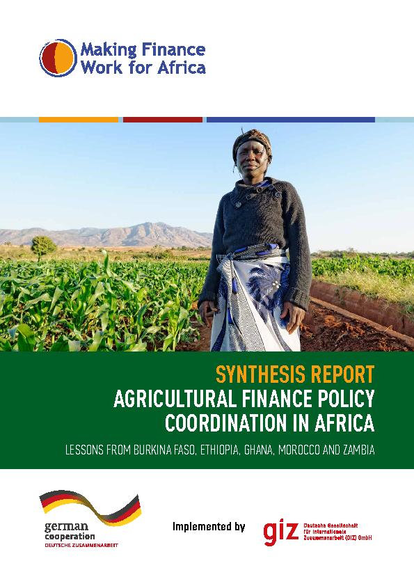 Agricultural Finance Policy Coordination in Africa: Synthesis Report