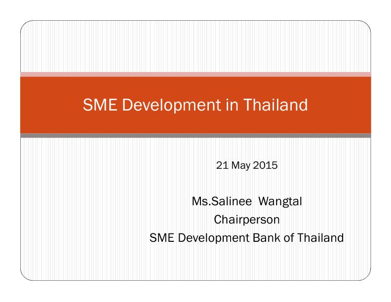 SME Development in Thailand