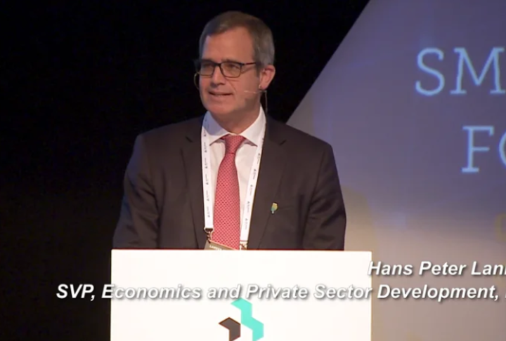 Video: Hans Peter Lankes, SVP of IFC, delivers opening remarks at the Global SME Finance Forum 2019