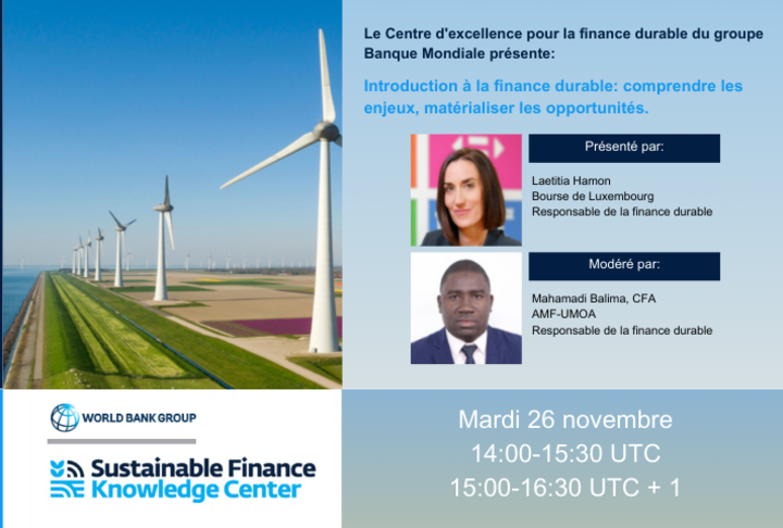 Introduction to sustainable finance: understanding the issues, materializing the opportunities. - In French