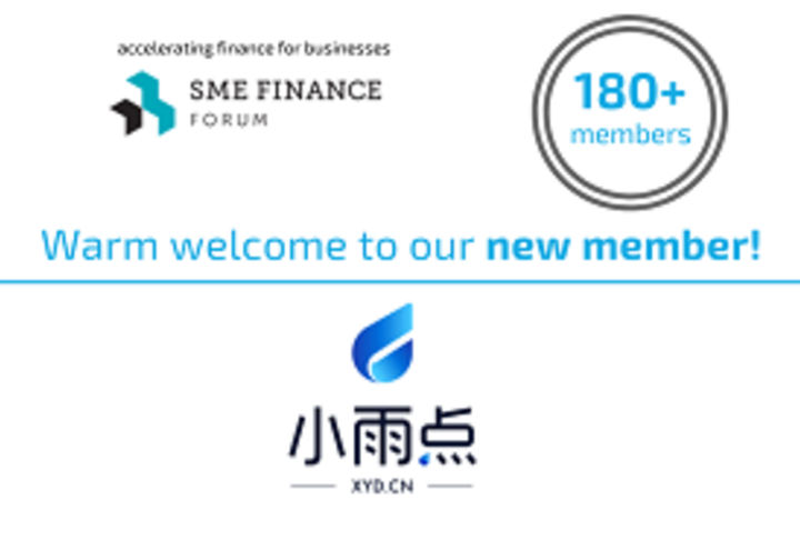 Social media card welcoming new member SimpleCredit to 180 membership network