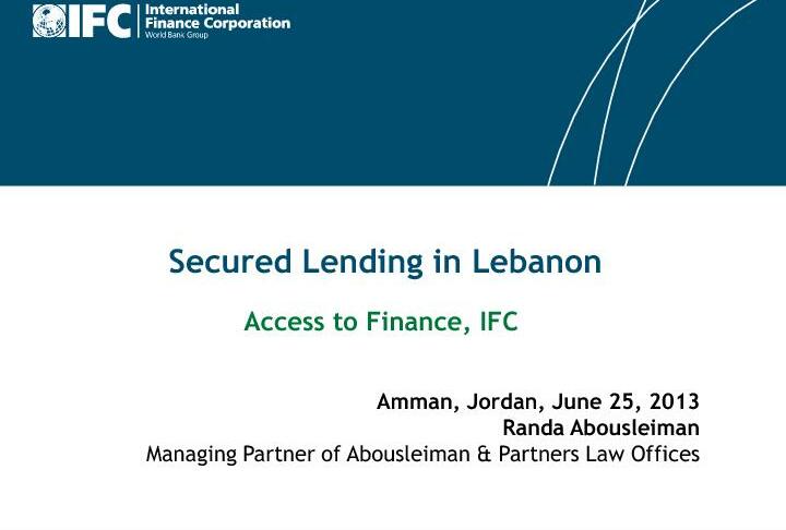 Secured Lending in Lebanon