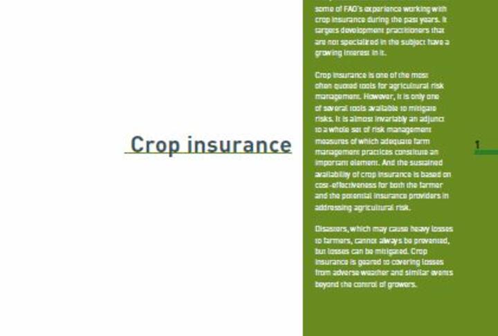 Crop insurance