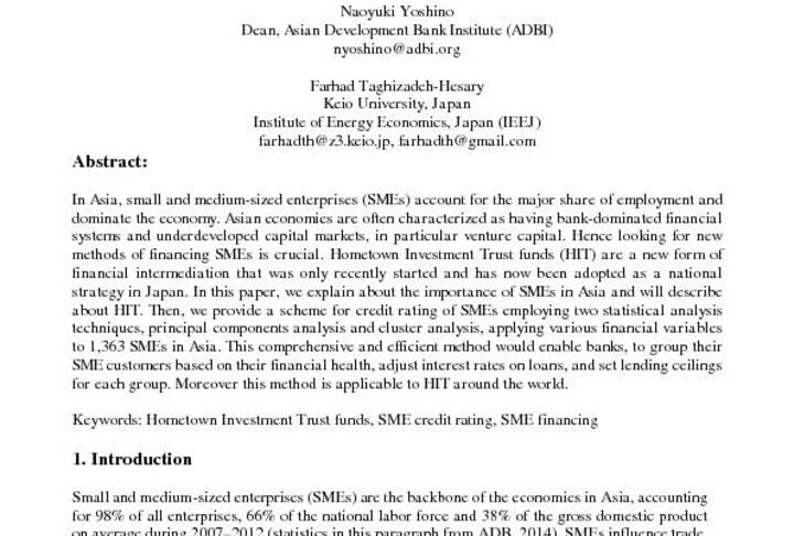 Hometown Investment Trust funds: an Analysis of Credit Risk in Asia