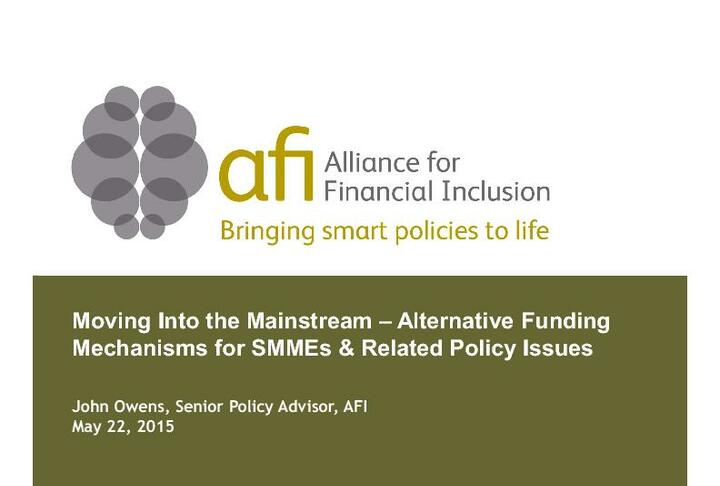 Moving Into the Mainstream – Alternative Funding Mechanisms for SMMEs & Related Policy Issues