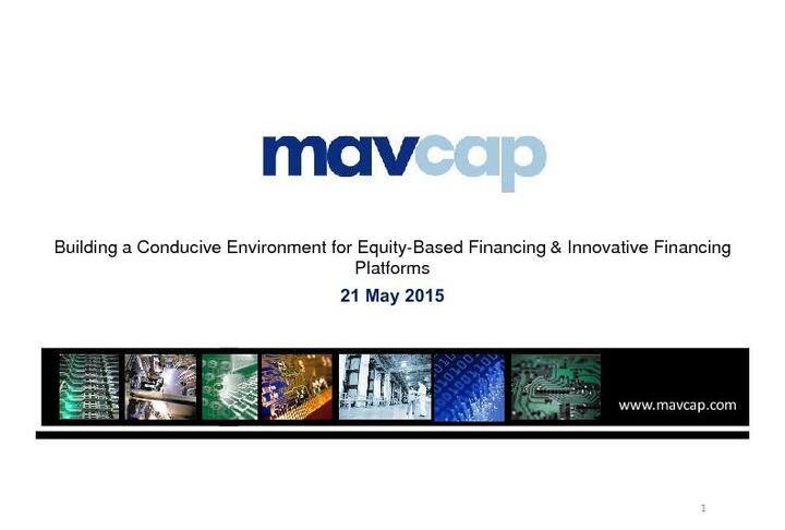 Building a Conducive Environment for Equity-Based Financing & Innovative Financing Platforms