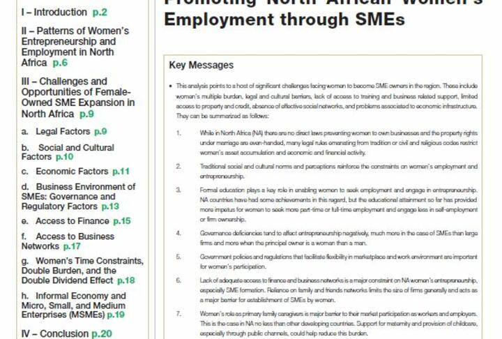 Promoting North African Women’s Employment through SMEs
